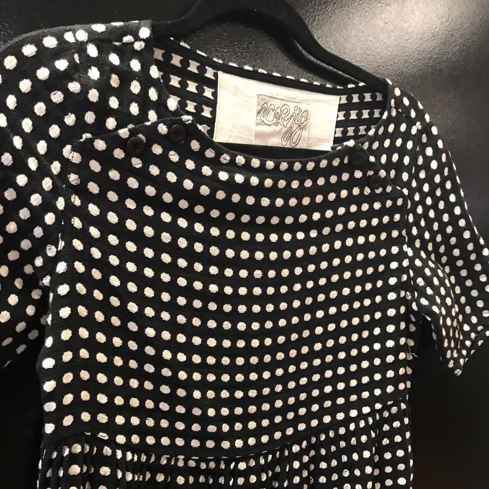 Ace & Jig black Dot Mod textured Dress